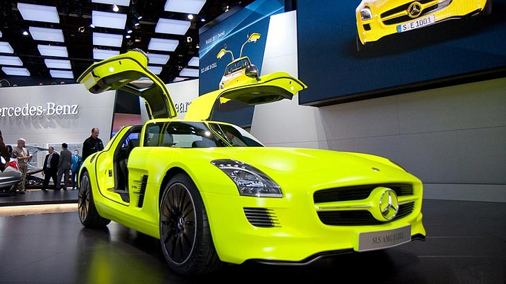 Электрокар Mercedes-Benz SLS AMG E-Cell в Детройте