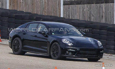 Новое поколение Porsche Panamera впервые выехало на дороги со своим кузовом