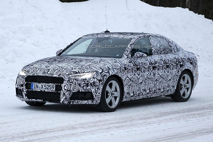 Фотошпионы поймали новую Audi A4 во время зимних тестов