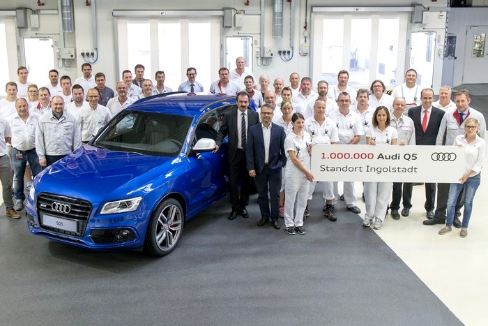 В Ингольштадте отмечают выпуск миллионного автомобиля Audi Q5