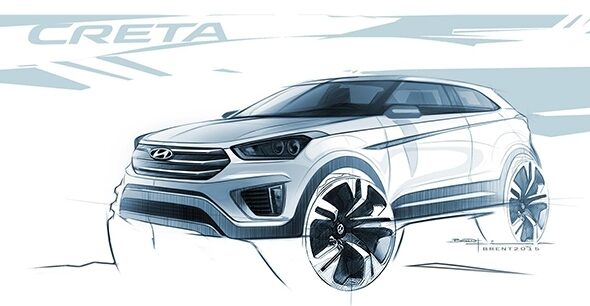 Hyundai показала эскизы нового кроссовера Creta