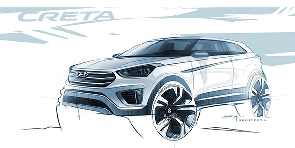 Hyundai показала эскизы нового кроссовера Creta