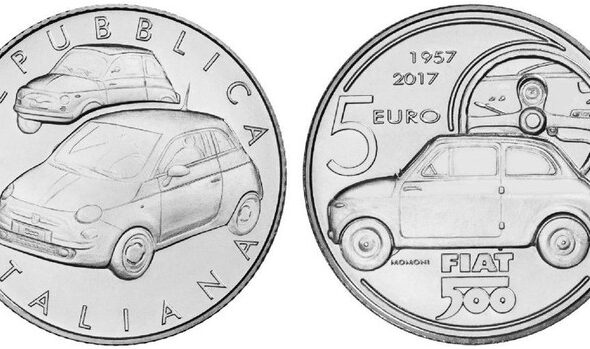 Изображение Fiat 500 украсило серебряные деньги