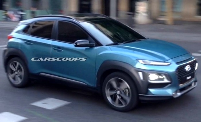 Hyundai Kona замечен в Мадриде уже без камуфляжа