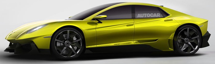 Опубликован рендер первого седана Lamborghini