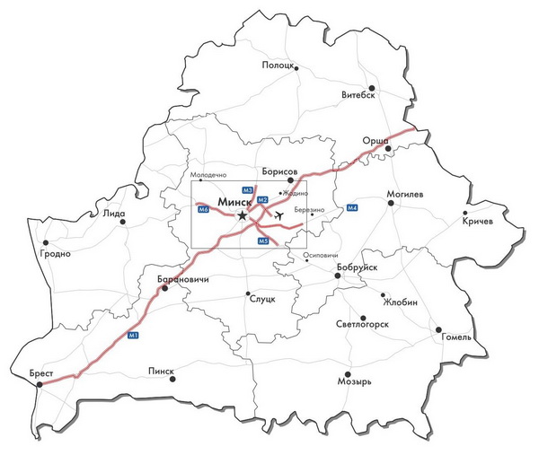 Карта платных дорог Беларуси