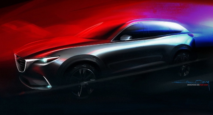Mazda показала скетч нового CX-9 и назвала дату дебюта