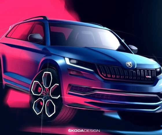 Опубликованы тизеры спортивного варианта Skoda Kodiaq