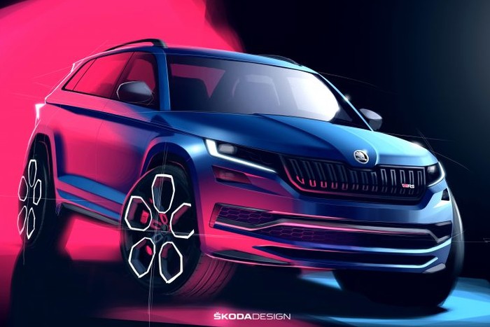 Опубликованы тизеры спортивного варианта Skoda Kodiaq